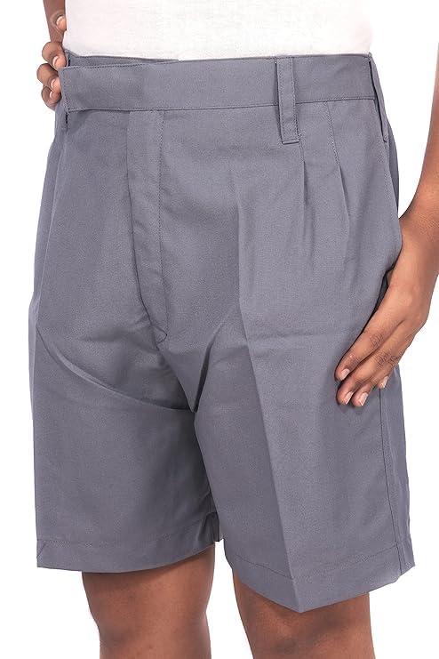 School Uniform - Pant for Boys, Cotton Shorts, Elastic Waist Half Pants, Regular Fit Sports Shorts l HALF PANT GREY l