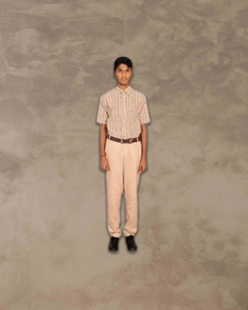 School Uniform - Pant for Boys, Cotton Shorts, Elastic Waist Half Pants, Regular Fit Sports Shorts l FULL PANT FAWN COLOUR