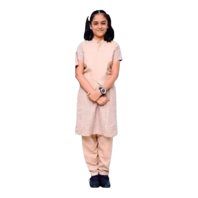 Government School Uniform Chudidhar Set | Full Girls School Uniform Chudidhar Set | Readymade Stitched, Regular Fit for Girls