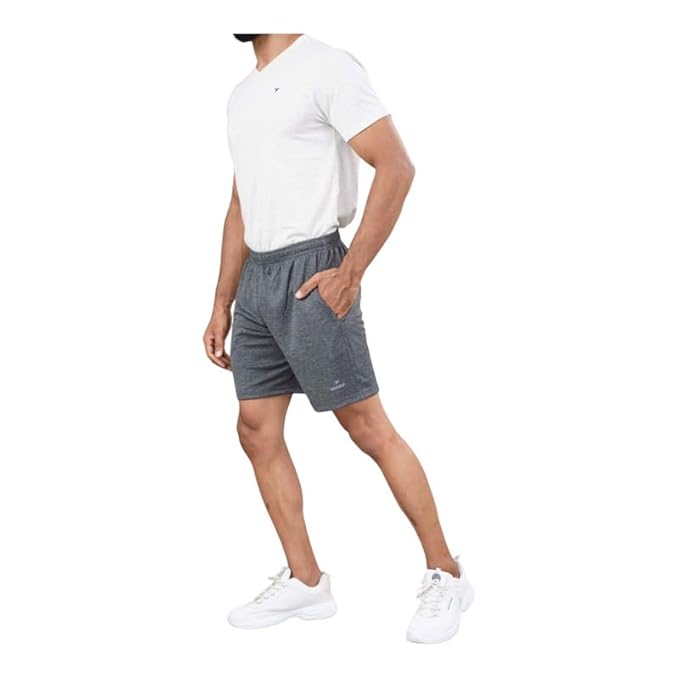 Men's Runner Cotton Rich Regular Fit Solid Shorts with Side Pockets | Short Pant with One Side Zipper Pocket | Perfect for Workout, Running, Yoga & Sports Short