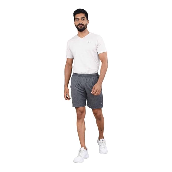 Men's Runner Cotton Rich Regular Fit Solid Shorts with Side Pockets | Short Pant with One Side Zipper Pocket | Perfect for Workout, Running, Yoga & Sports Short