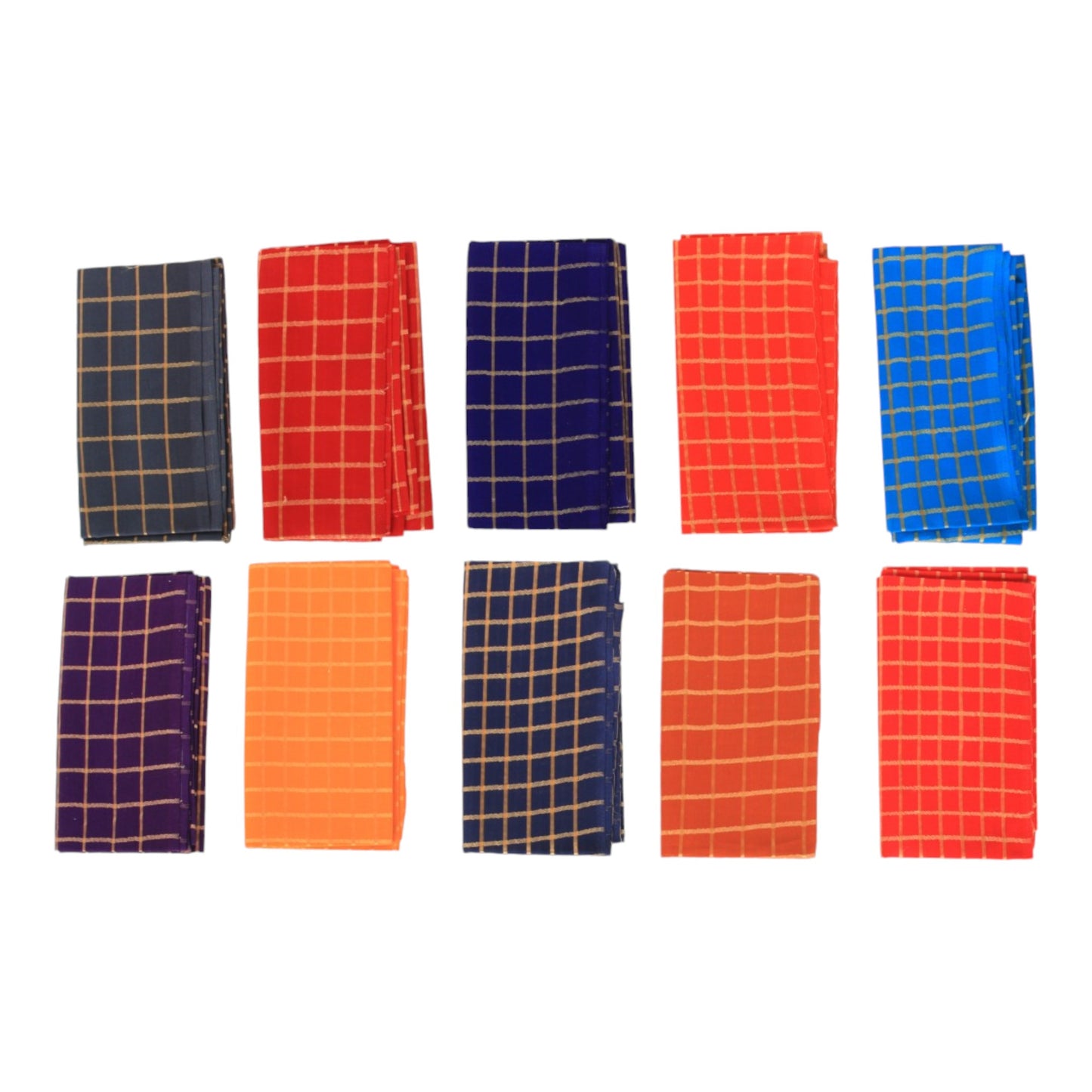 COTTON BLOUSE PIECE 1 METRE CHECKED SET OF 10