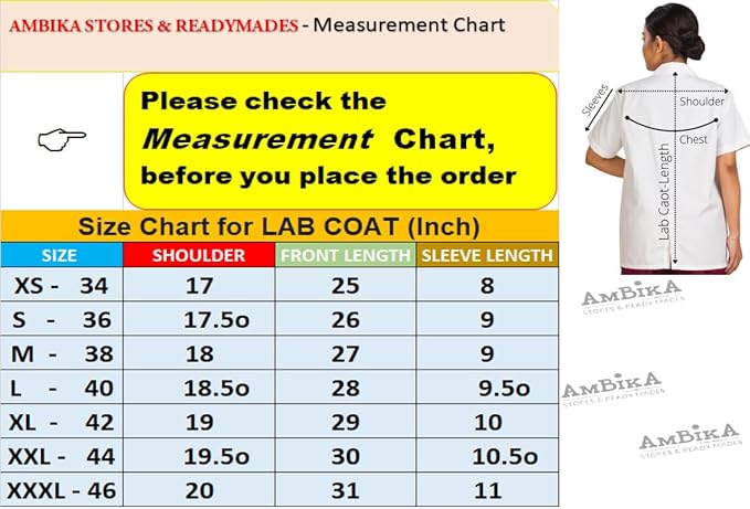 Cotton Unisex Casual Style Lab Coat For Chemistry Lab & Medical Students | Half Sleeves Lab Coat for All Professional Diagnostics, Technicians, Laboratory