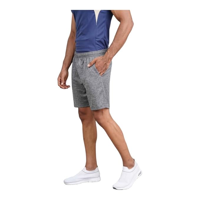 Men's Runner Cotton Rich Regular Fit Solid Shorts with Side Pockets | Short Pant with One Side Zipper Pocket | Perfect for Workout, Running, Yoga & Sports Short