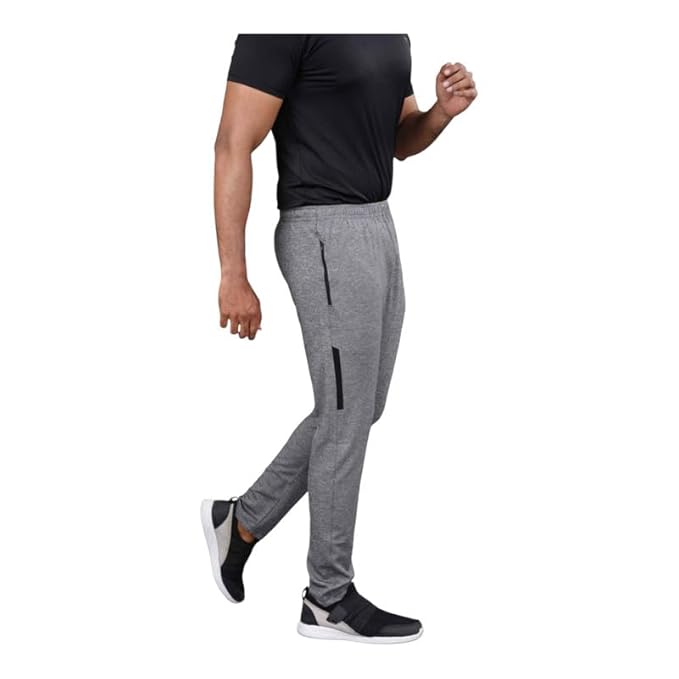 Melange Lower for Men | Regular Fit Cotton Blend Lower with 2 Side Pockets & One Side Zipper Pocket | Perfect for Running, Gym, and Comfortable Style