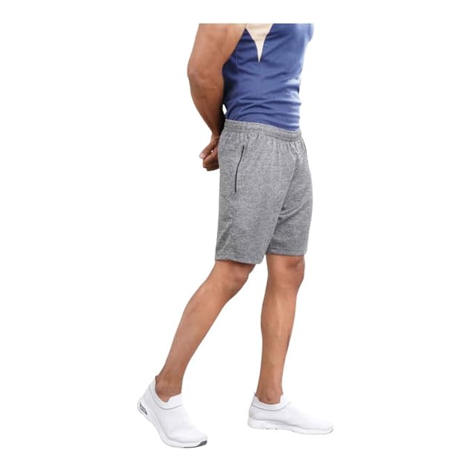 Men's Runner Cotton Rich Regular Fit Solid Shorts with Side Pockets | Short Pant with One Side Zipper Pocket | Perfect for Workout, Running, Yoga & Sports Short