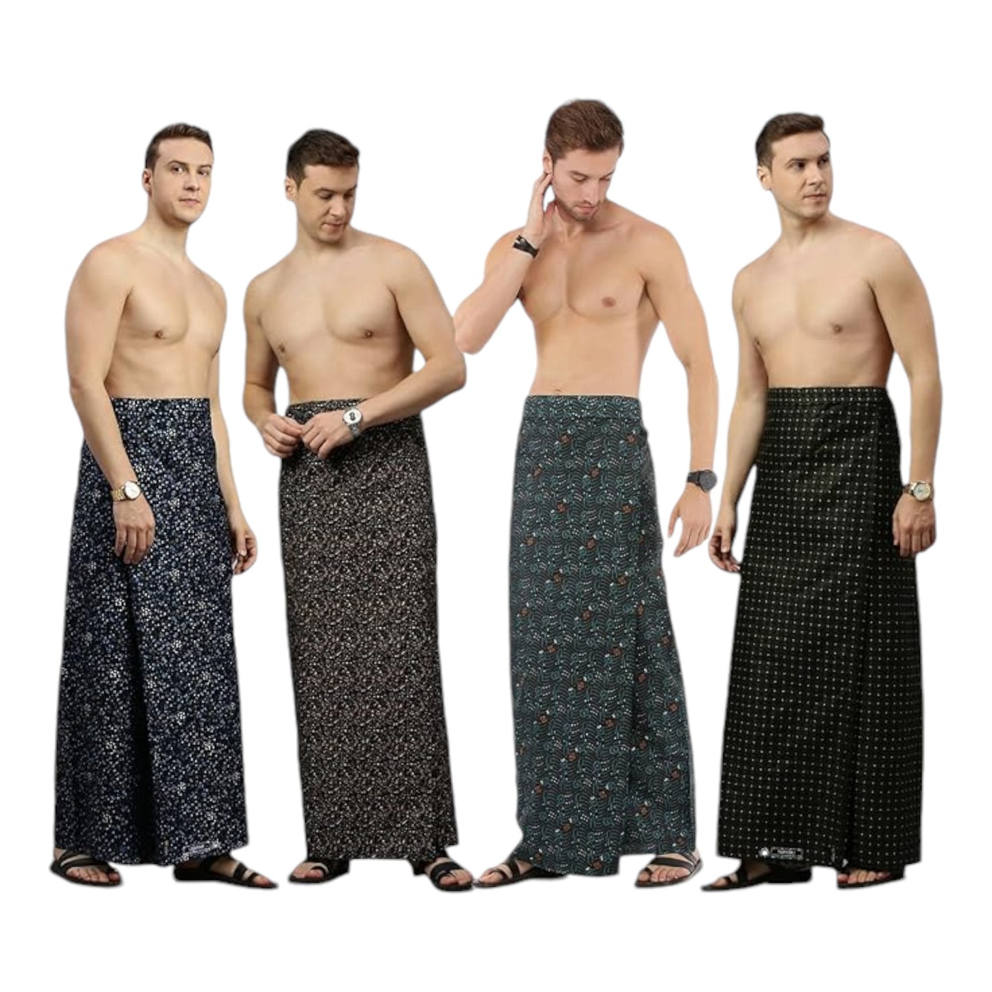 Men's Cotton Stitched Printed Lungies - (Pattern & Design May Vary, Multicolour, (2.00Mtrs)) Premium Wear