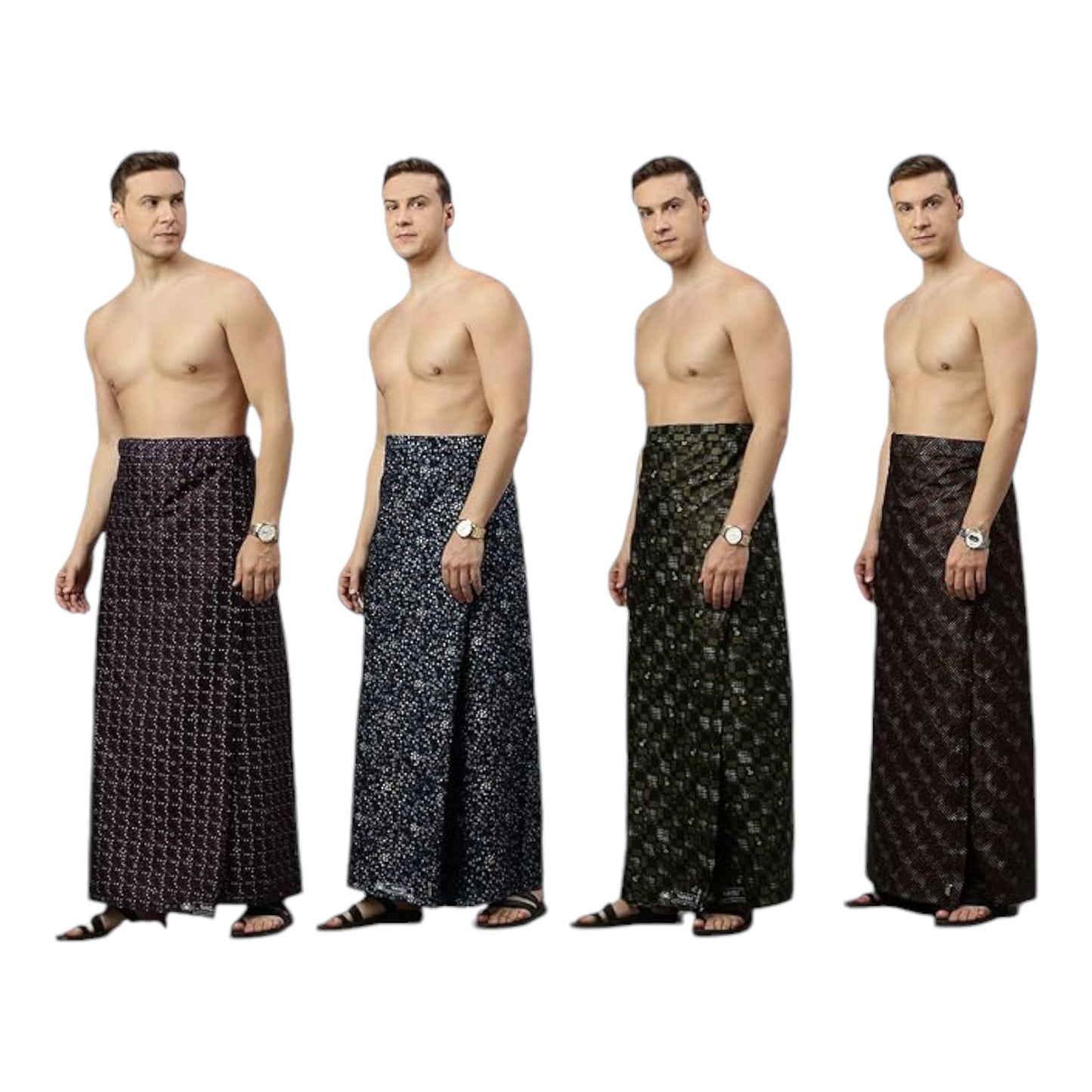 Men's Cotton Stitched Printed Lungies - (Pattern & Design May Vary, Multicolour, (2.00Mtrs)) Premium Wear