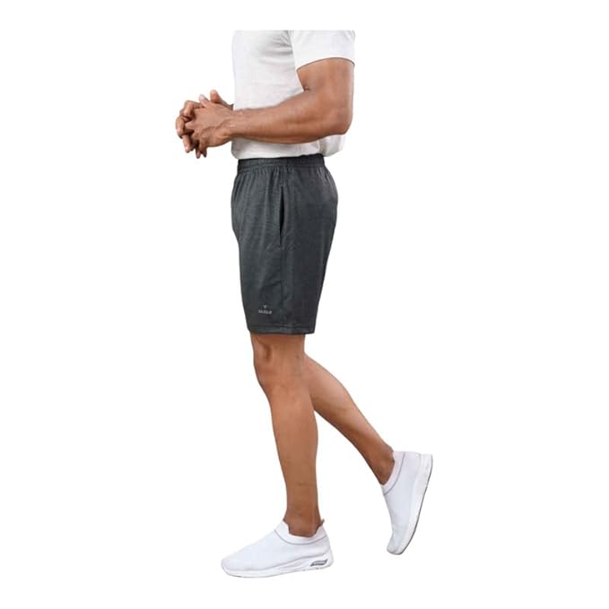 Men's Runner Cotton Rich Regular Fit Solid Shorts with Side Pockets | Short Pant with One Side Zipper Pocket | Perfect for Workout, Running, Yoga & Sports Short