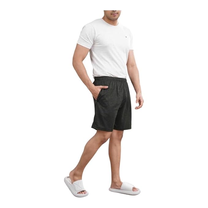 Men's Super Combed Cotton Rich Regular Fit Solid Shorts with Side Pockets | Half Short Pant-Regular Fit | Perfect for Workout, Gym, Running & Sports Shorts