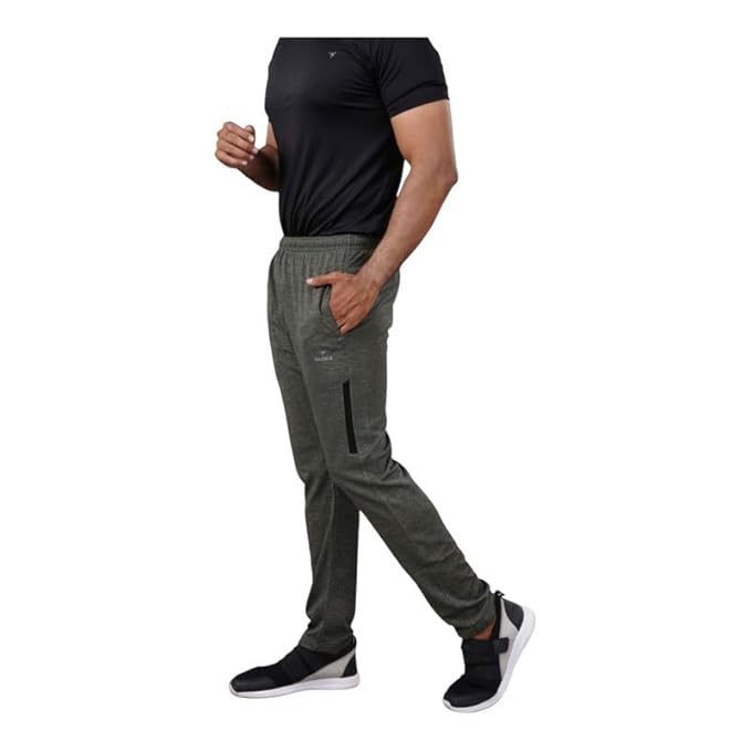 Melange Lower for Men | Regular Fit Cotton Blend Lower with 2 Side Pockets & One Side Zipper Pocket | Perfect for Running, Gym, and Comfortable Style