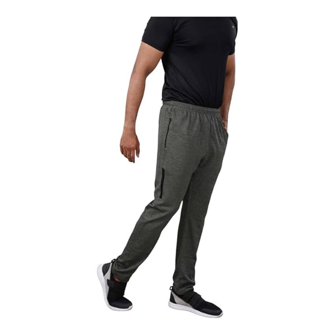Melange Lower for Men | Regular Fit Cotton Blend Lower with 2 Side Pockets & One Side Zipper Pocket | Perfect for Running, Gym, and Comfortable Style