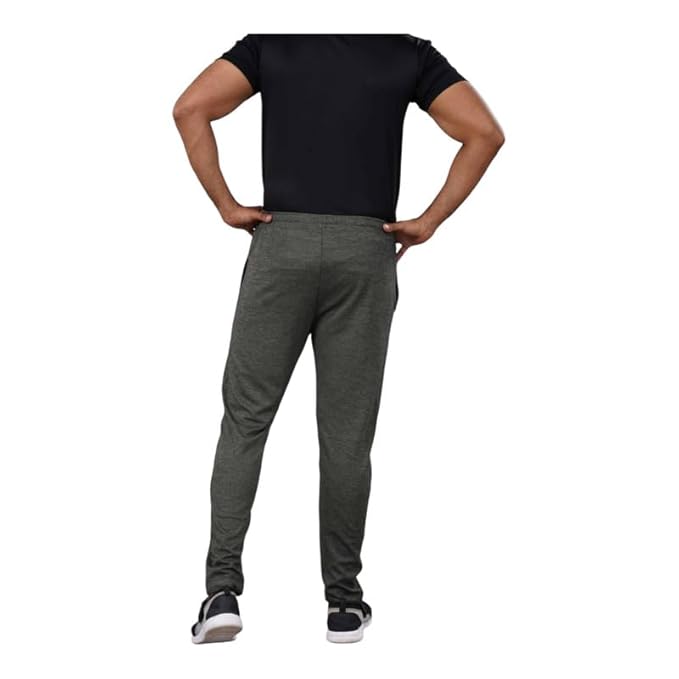 Melange Lower for Men | Regular Fit Cotton Blend Lower with 2 Side Pockets & One Side Zipper Pocket | Perfect for Running, Gym, and Comfortable Style