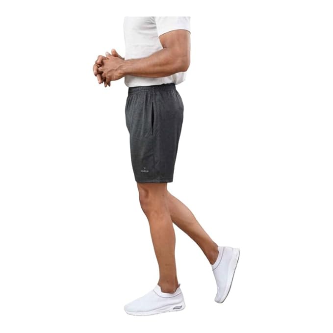 Men's Runner Cotton Rich Regular Fit Solid Shorts with Side Pockets | Short Pant with One Side Zipper Pocket | Perfect for Workout, Running, Yoga & Sports Short
