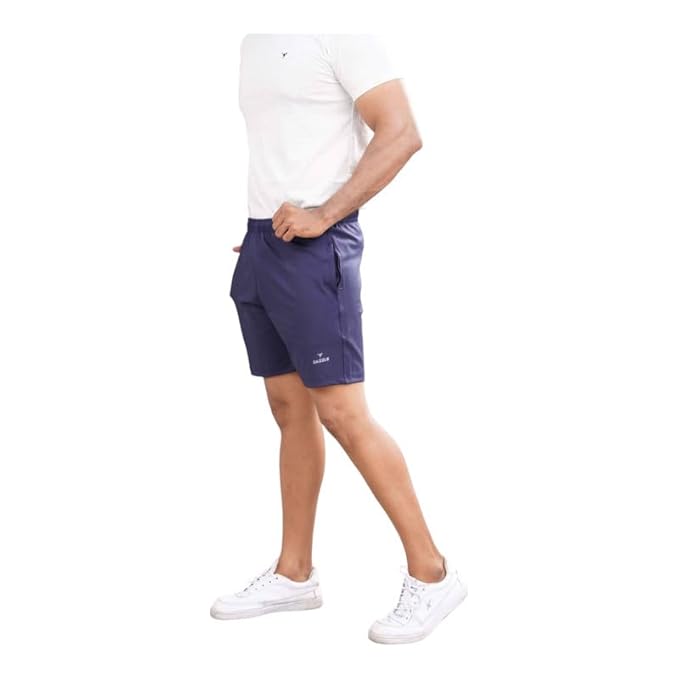 Men's Stretchable Lycra Shorts | Rich Regular Fit Solid Shorts with Side Pockets | Half Short Pant-Regular Fit | Perfect for Workout, Gym, Running & Sports Short
