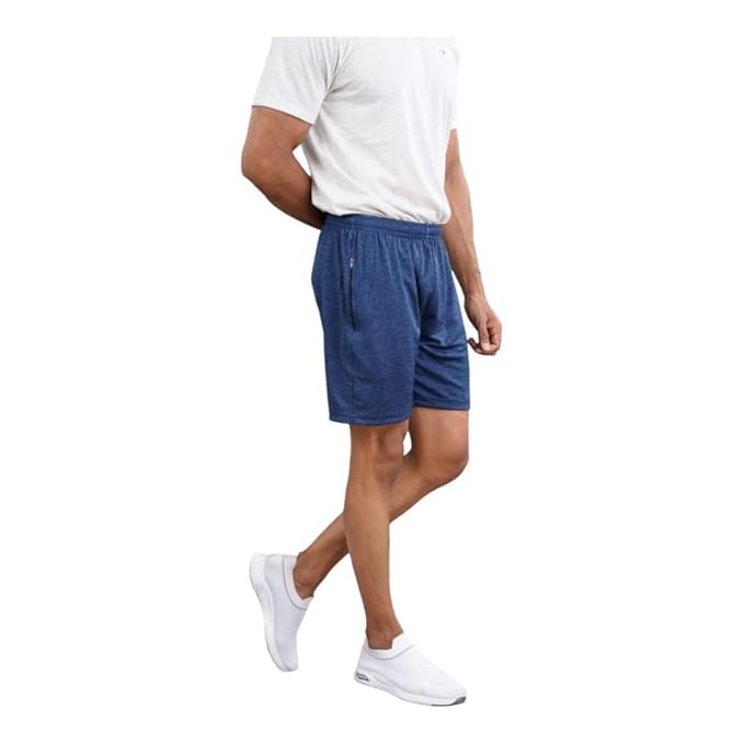 Men's Runner Cotton Rich Regular Fit Solid Shorts with Side Pockets | Short Pant with One Side Zipper Pocket | Perfect for Workout, Running, Yoga & Sports Short
