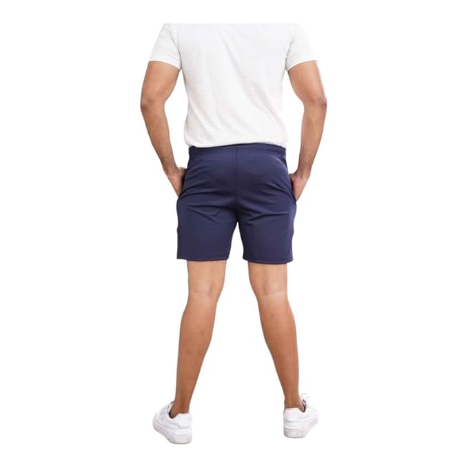 Men's Stretchable Lycra Shorts | Rich Regular Fit Solid Shorts with Side Pockets | Half Short Pant-Regular Fit | Perfect for Workout, Gym, Running & Sports Short