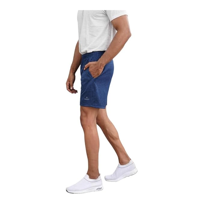 Men's Runner Cotton Rich Regular Fit Solid Shorts with Side Pockets | Short Pant with One Side Zipper Pocket | Perfect for Workout, Running, Yoga & Sports Short