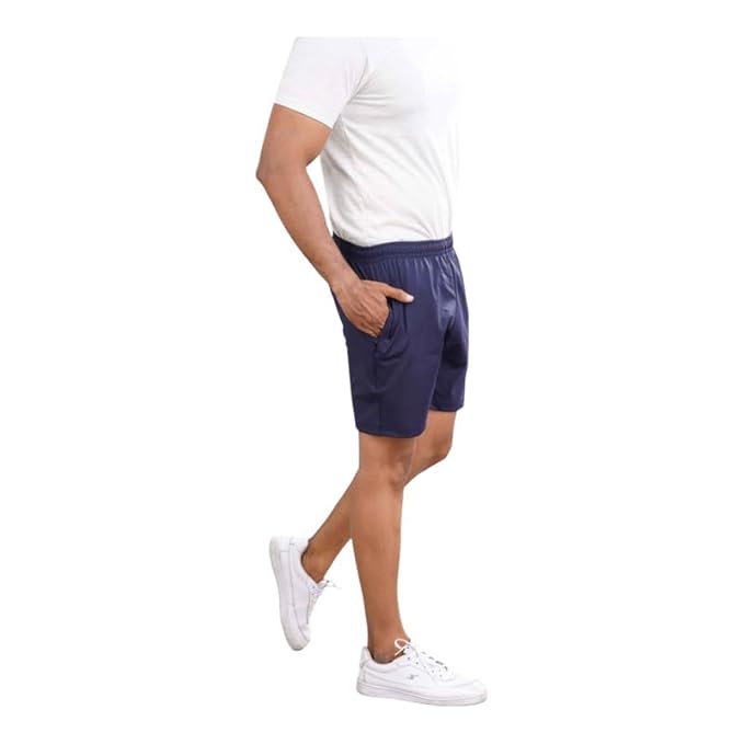 Men's Stretchable Lycra Shorts | Rich Regular Fit Solid Shorts with Side Pockets | Half Short Pant-Regular Fit | Perfect for Workout, Gym, Running & Sports Short