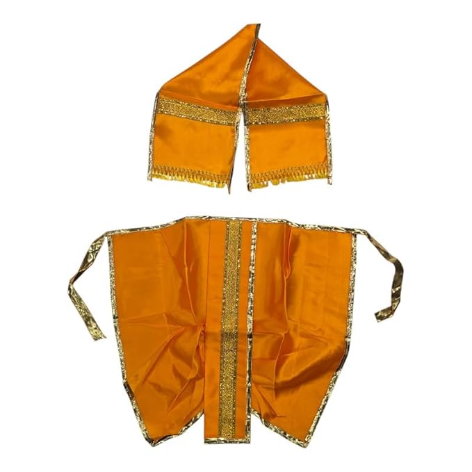God Dress Set for Ganesh Ji - Krishna Ji Standing Idol | Panjakejam Dhoti with Towel for Ganapati | Gauri Ganpati Decoration Accessories (Pack of 1)