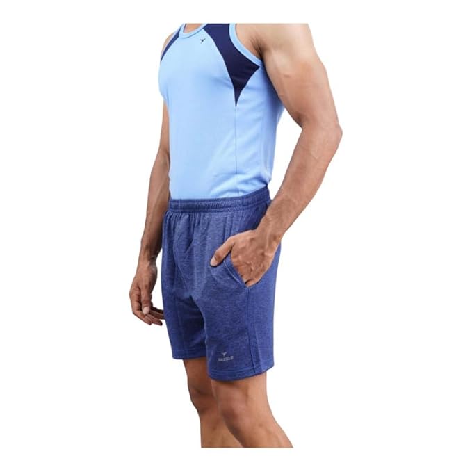 Men's Runner Cotton Rich Regular Fit Solid Shorts with Side Pockets | Short Pant with One Side Zipper Pocket | Perfect for Workout, Running, Yoga & Sports Short