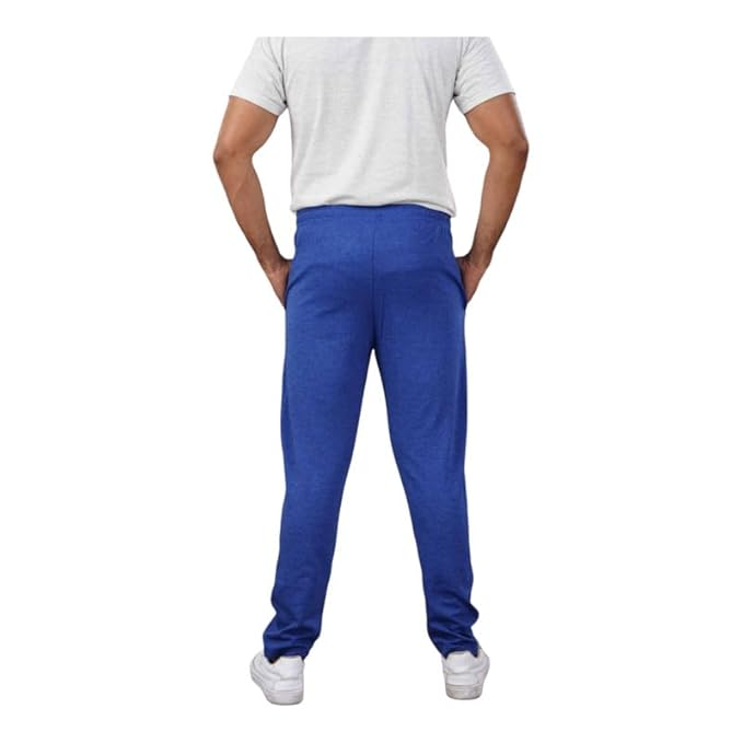 Melange Lower for Men | Regular Fit Cotton Blend Lower with 2 Side Pockets & One Side Zipper Pocket | Perfect for Running, Gym, and Comfortable Style