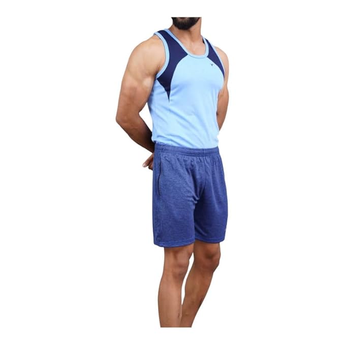 Men's Runner Cotton Rich Regular Fit Solid Shorts with Side Pockets | Short Pant with One Side Zipper Pocket | Perfect for Workout, Running, Yoga & Sports Short
