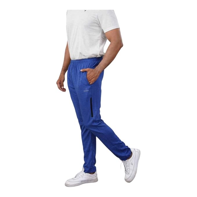 Melange Lower for Men | Regular Fit Cotton Blend Lower with 2 Side Pockets & One Side Zipper Pocket | Perfect for Running, Gym, and Comfortable Style