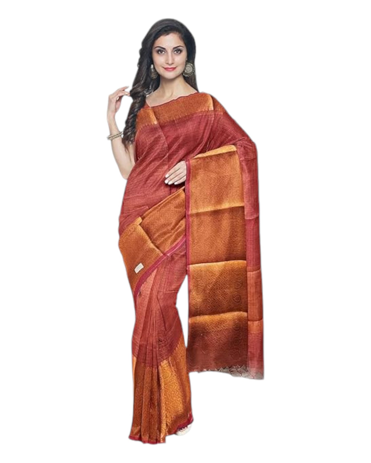 Women’s Banaras Tissue Silk Copper zari saree with blouse