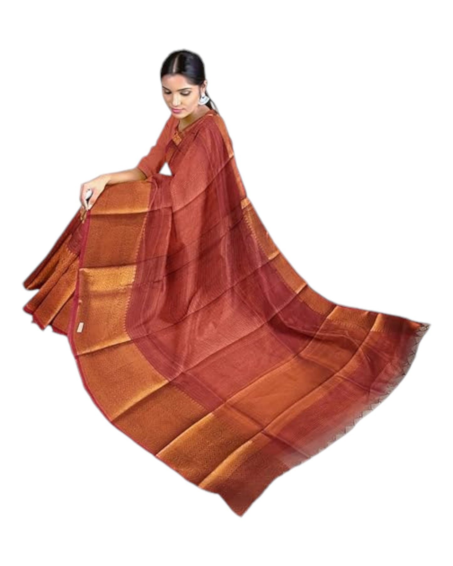 Women’s Banaras Tissue Silk Copper zari saree with blouse