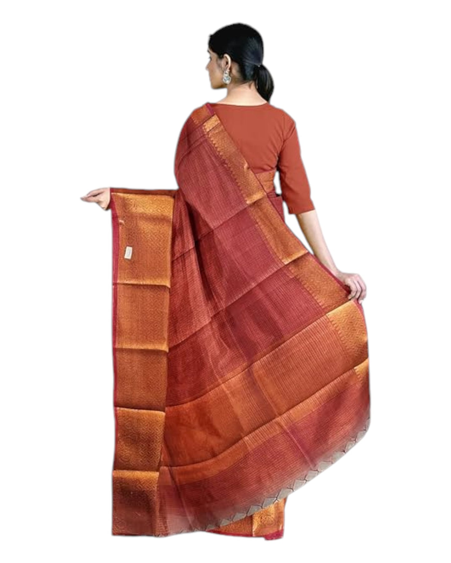 Women’s Banaras Tissue Silk Copper zari saree with blouse