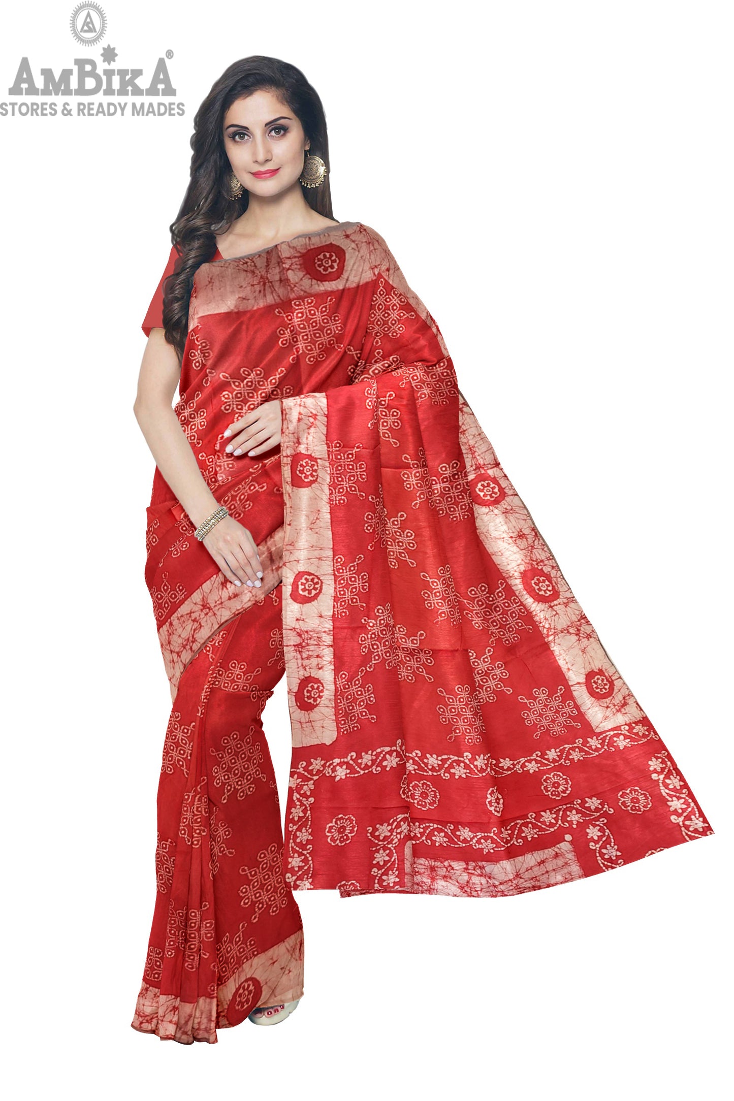 Women's Madurai Sungudi cotton saree -Hand Weaving and Wax Printed Unique Design without blouse Violet