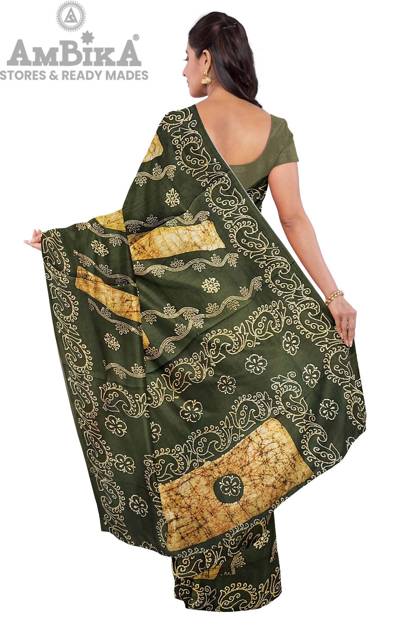 Women's Madurai Sungudi cotton saree -Hand Weaving and Wax Printed Unique Design without blouse Violet