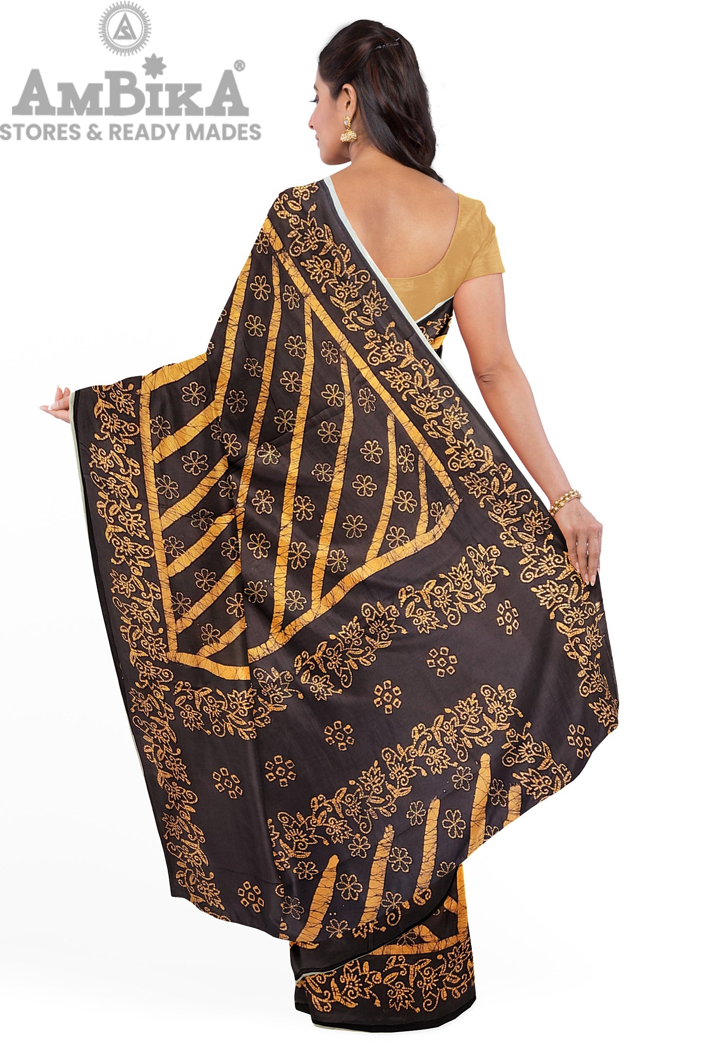 Women's Madurai Sungudi cotton saree -Hand Weaving and Wax Printed Unique Design without blouse Violet