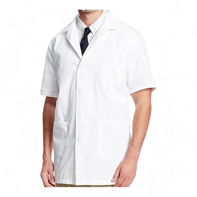 Cotton Unisex Casual Style Lab Coat For Chemistry Lab & Medical Students | Half Sleeves Lab Coat for All Professional Diagnostics, Technicians, Laboratory