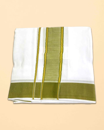 9X5 TILLANA BORDER DHOTHI - Parrot Green