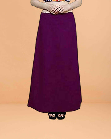 Pure Cotton Readymade Inskirt Saree Petticoat for Women's | Plain Solid Indian Readymade Inskirt Saree | Peticote Innerwear for Women Saree Petticoats - Wine