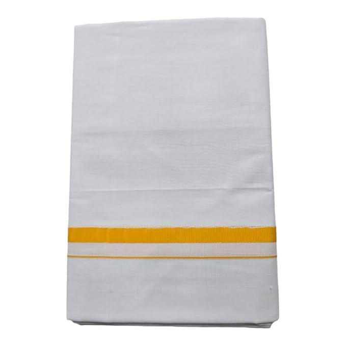 Pure Cotton White Dhoti With Colour Border for Men's | Dhoti for Pooja, Weddings and Other Festivel Occasions