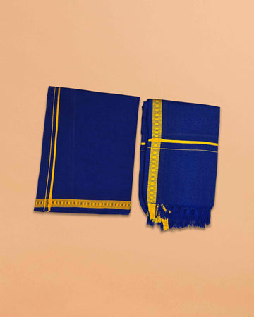 Men’s Cotton Dhoti Gold Zari Border,Kerla Style Kara Vesti,Temple Festivel Wear Mundu,2.00 Meters.
