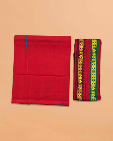 Fancy Ayyappan Dhoti - Red