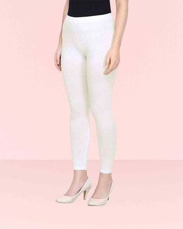 Stretchable Ankle Length Leggings for Women | Regular Fit Lycra Leggings for Women's and Girls