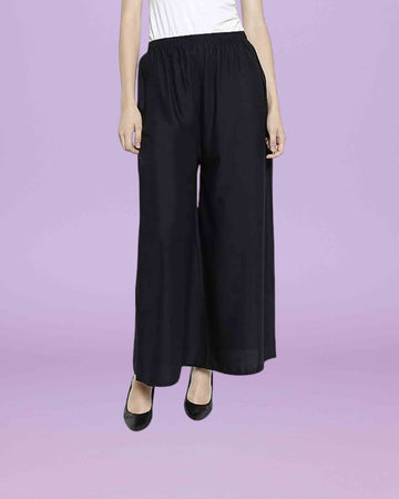 Women's Relaxed Cotton Rayon Palazzo | Regular Fit Palazzo Pants | Solid Relaxed Bottom Pants for Women & Girls combo