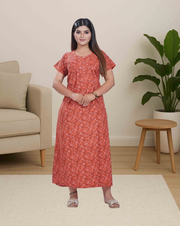 Cotton nighty - maroon
