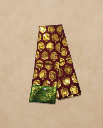 Swamy Printed Pudavai, Temple Sarees, Temple Sarees, Amman Pudavai, Amman Saree, 5.0 Meters - Maroon
