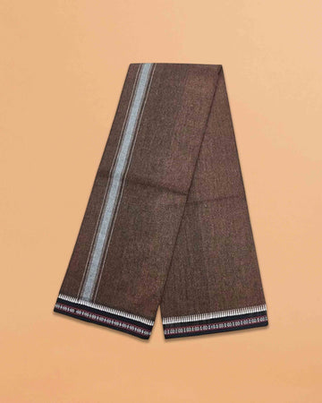 kerala Thalapathy Border Colour Dhoti-Rust Brown