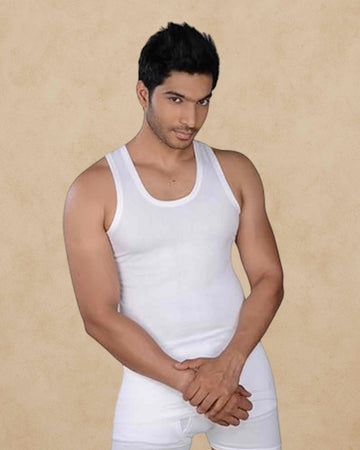 VIKING Men's Cotton Rib Vests - Combo of 5 (Spring ROLL)