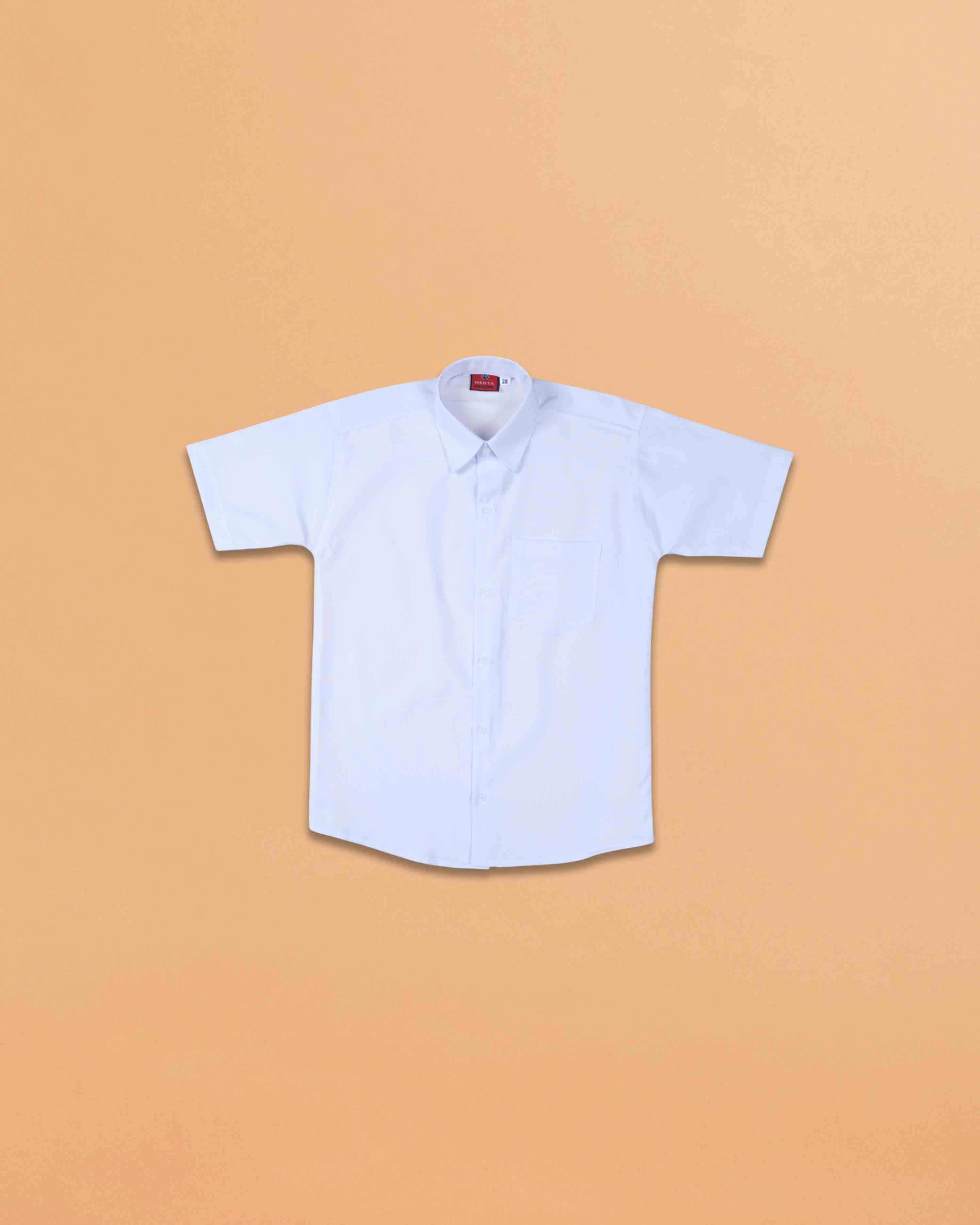 School Uniform for kids | Formal Uniform Shirts for Boys | Readymade Stitched Shirt for Students |White FULL SHIRT
