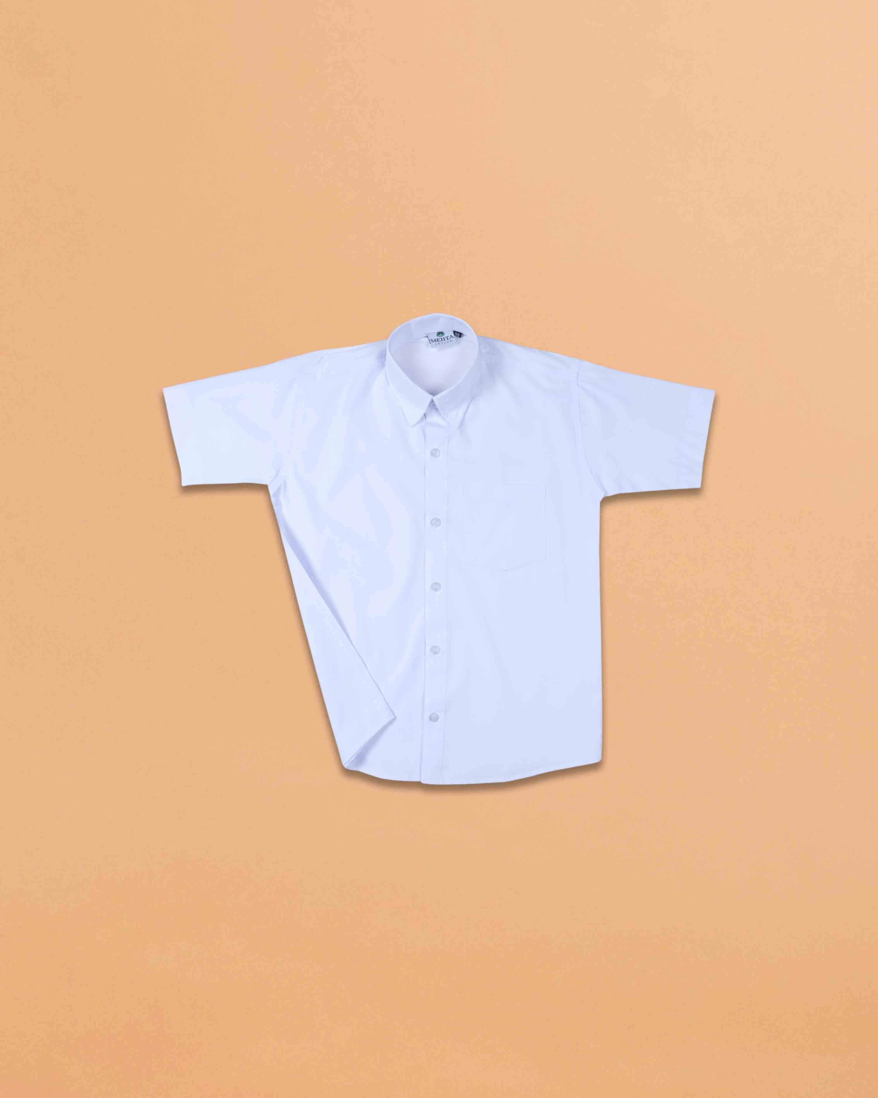 School Uniform for kids | Formal Uniform Shirts for Boys | Readymade Stitched Shirt for Students |White FULL SHIRT