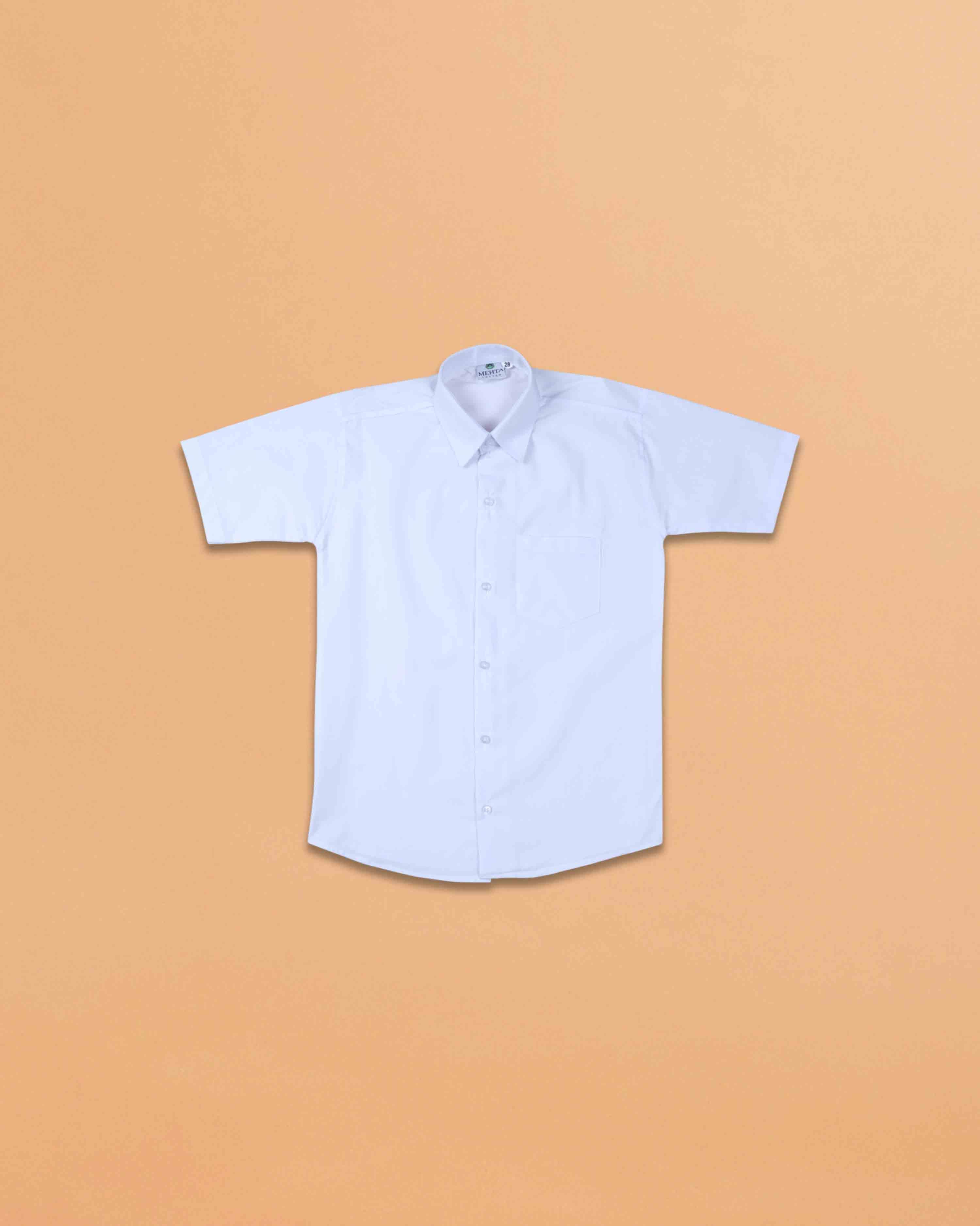 School Uniform for kids | Formal Uniform Shirts for Boys | Readymade Stitched Shirt for Students |White FULL SHIRT