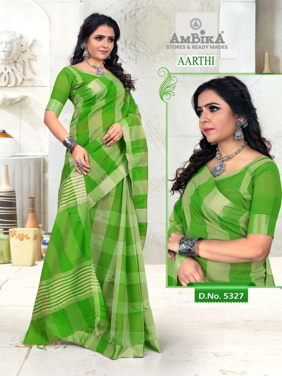 ABHINAYA SILK COTTON Saree with Zari Butta with Blouse Piece for Womens